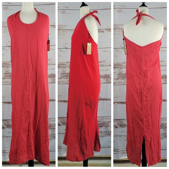 NWT Hush One Shoulder Dress Cotton Red UK 10 = US 6 - Picture 9 of 9